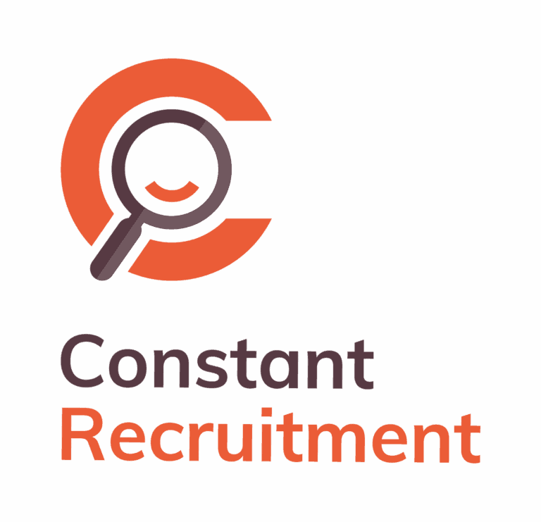 Constant Recruitment logo with magnifying glass icon